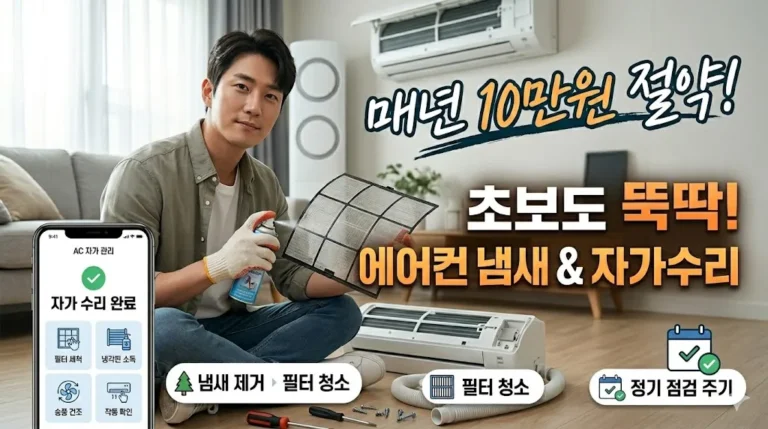에어컨 냄새 제거 및 자가 수리 방법