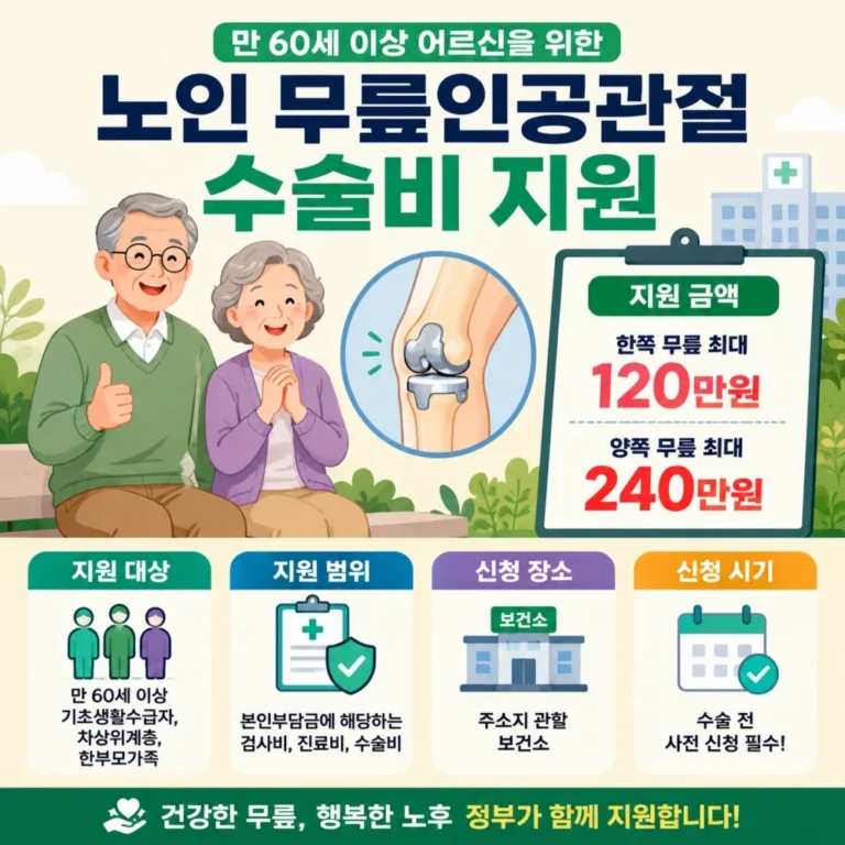 노인 무릎인공관절 수술비 지원