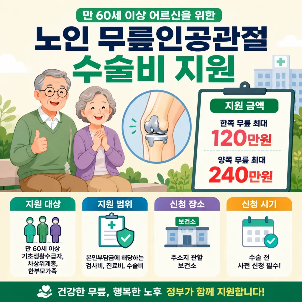 노인 무릎인공관절 수술비 지원