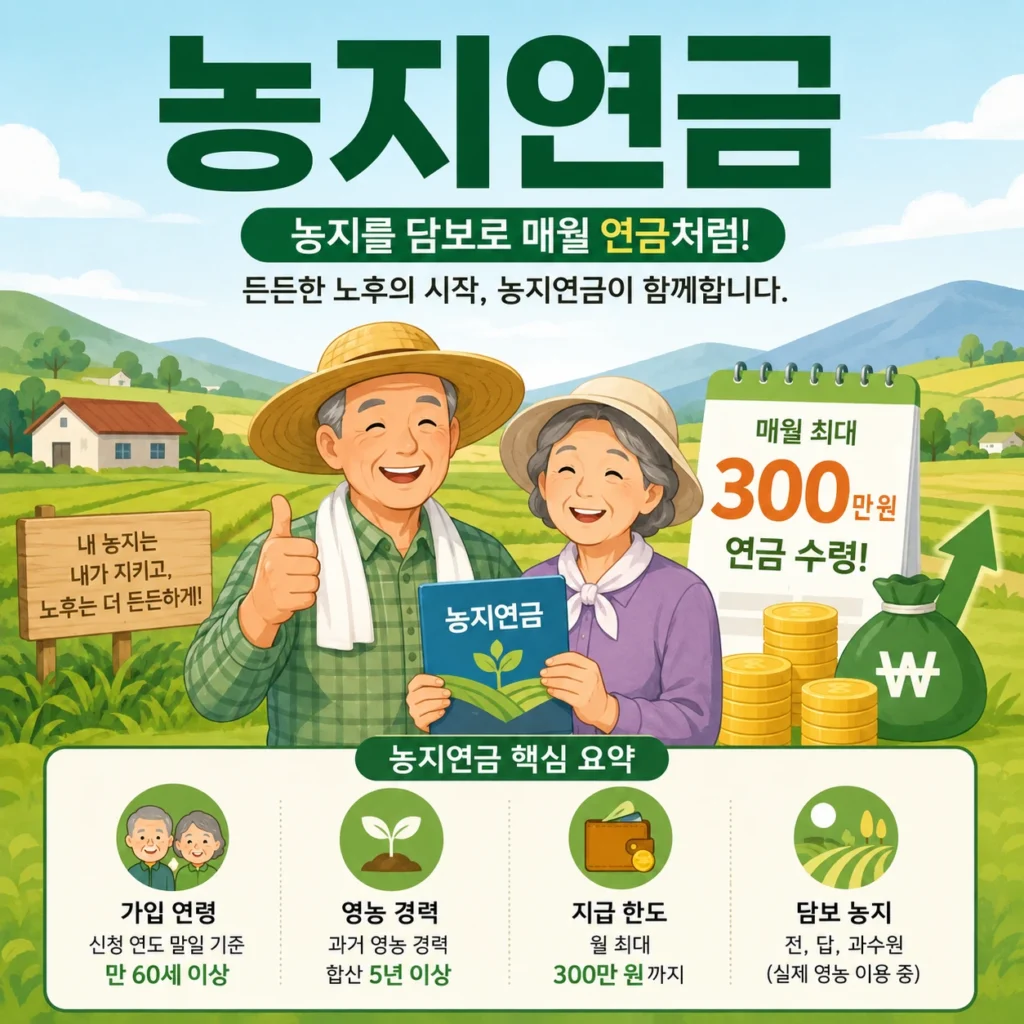 농지연금 신청 자격 및 수령액 계산 방법 안내 1 농지연금