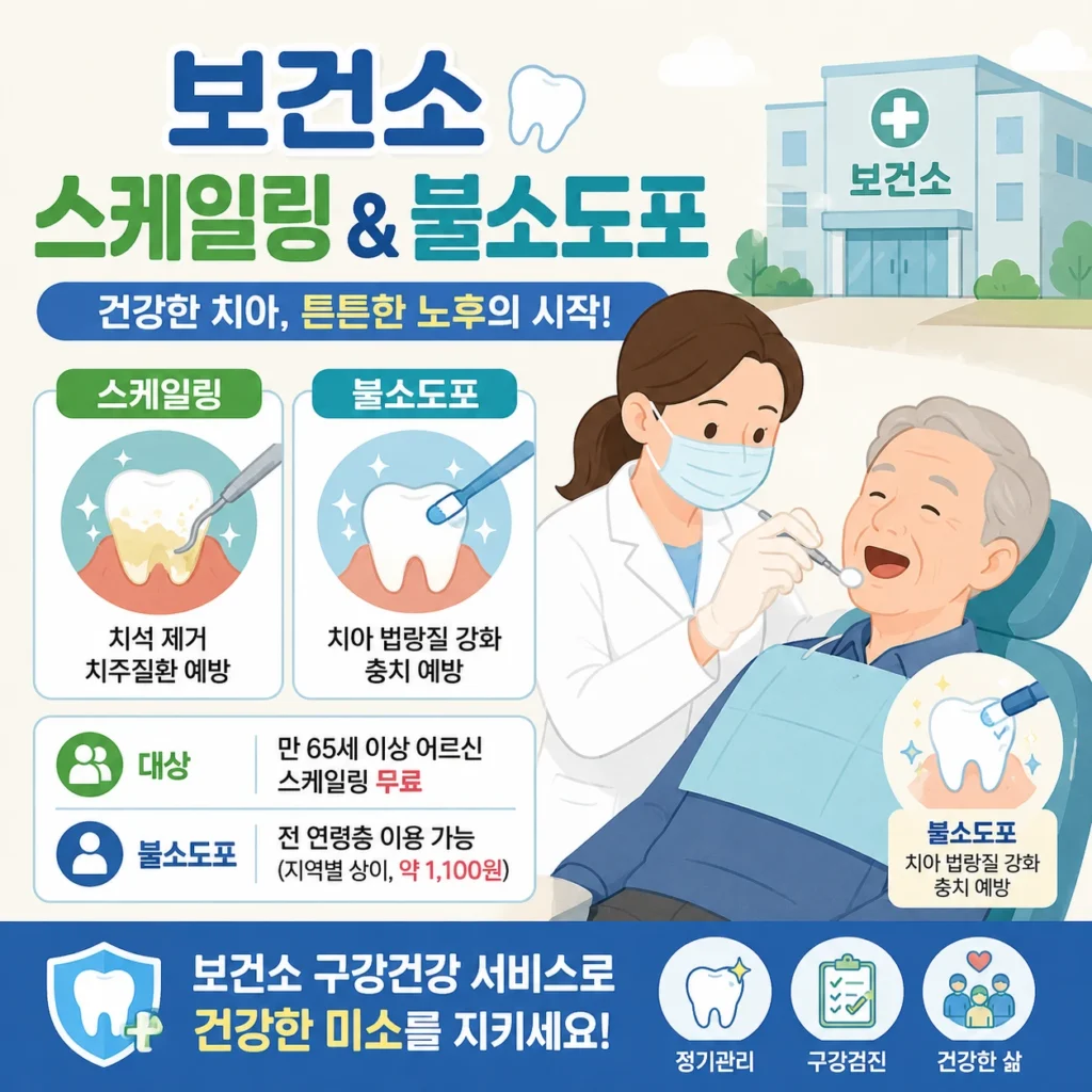 보건소 스케일링 및 불소도포 무료 대상 및 신청 방법 1 보건소 스케일링 및 불소도포