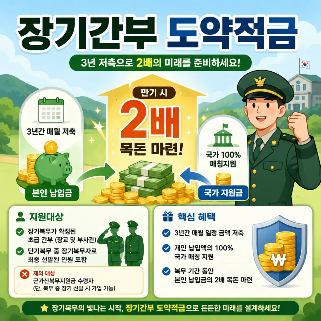 장기간부 도약적금 지원대상 조건 및 신청방법 안내 1 장기간부 도약적금