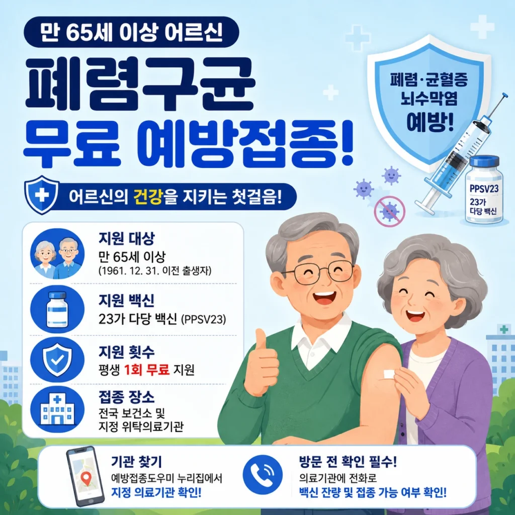폐렴구균 무료 예방접종