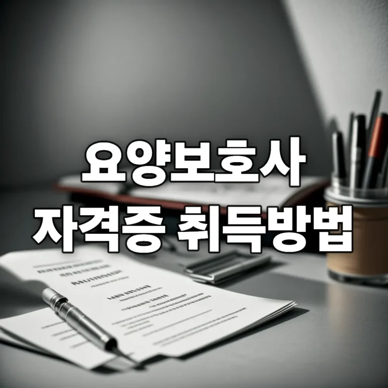 요양보호사 자격증 취득방법